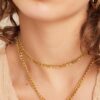 RVS ketting hartjes Goud Stainless Steel - Afbeelding 2
