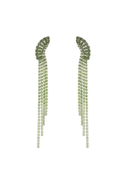 Strass oorbellen sierlijk detail - Holiday Essentials Green & Silver Koper