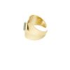 Ring blaadjes met ruit steen - goud/zwart - Afbeelding 2