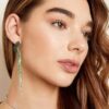Strass oorbellen sierlijk detail - Holiday Essentials Green & Silver Koper - Afbeelding 2