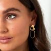 Oorbellen hart met ring - goud - Afbeelding 3