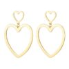 Hart oorbellen Goud Stainless Steel