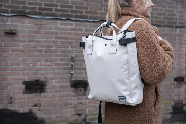 NORLÄNDER Fiets Shopper Rugtas Boston Off-White - Afbeelding 2