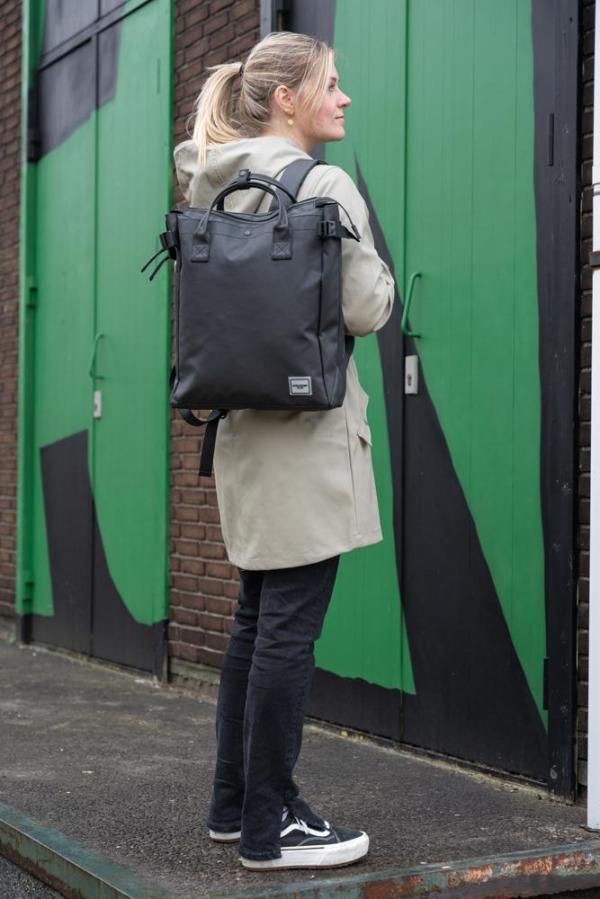 NORLÄNDER Fiets Shopper Rugtas Boston Zwart - Afbeelding 2
