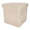 Opvouwbare teddy poef taupe