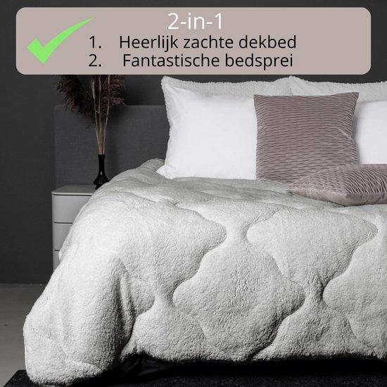 Teddy Dekbed Grijs 240x200 cm - Dekbed zonder overtrek - Bedsprei - Wasbare Dekbed - Afbeelding 2