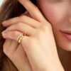 Ring dubbel met steentjes - Goud kleur - Afbeelding 2