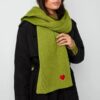 Wintersjaal met hart detail - blauw - Afbeelding 2