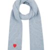 Wintersjaal met hart detail - blauw