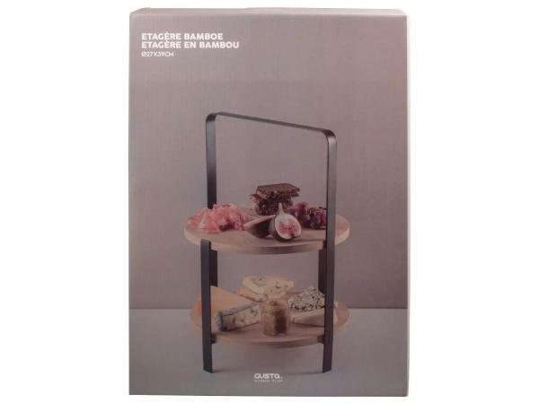 Etagère bamboe hout ø27x39cm - Afbeelding 2