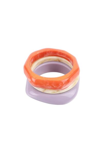 Armbanden rood-beige-lila
