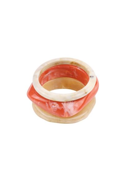 Armbanden rood-beige-taupe