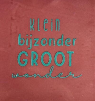 Tegeltje – bijzonder wonder roze/aqua