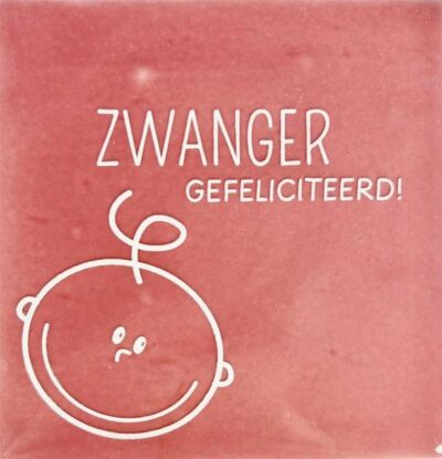 Tegeltje – zwanger roze/creme