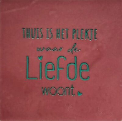 Tegeltje – thuis plekje roze/aqua