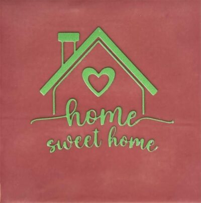Tegeltje – Home sweet home roze/aqua