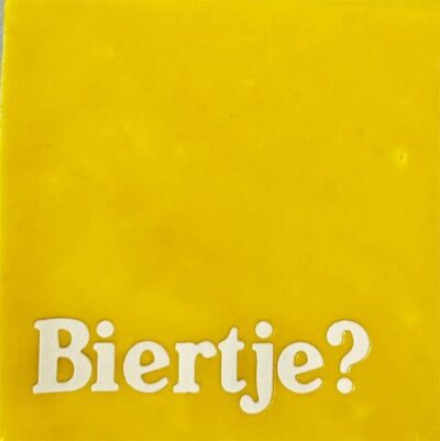 Tegeltje – biertje geel/creme