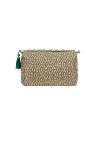 Retro make up tas groen-roze