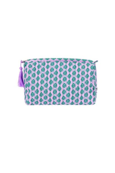 Retro make up tas paars-groen