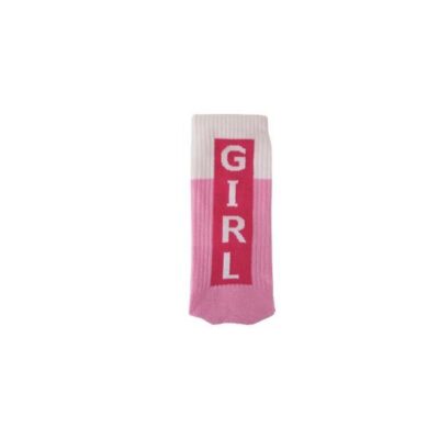 Girlpower sokken roze wit
