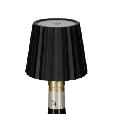 LED Fles Lamp Ribbel Zwart