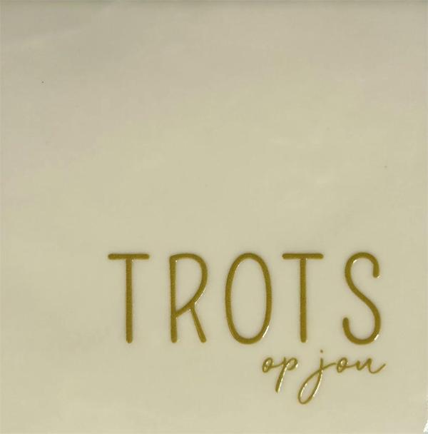 Tegeltje – trots op jou creme/goud