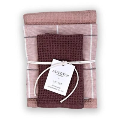 Cadeauset - 100% biologisch katoen - Set van 3 Raspberry