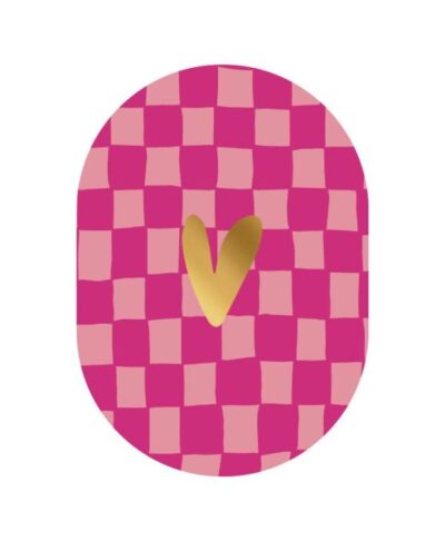 Wenskaart - Gouden hart roze