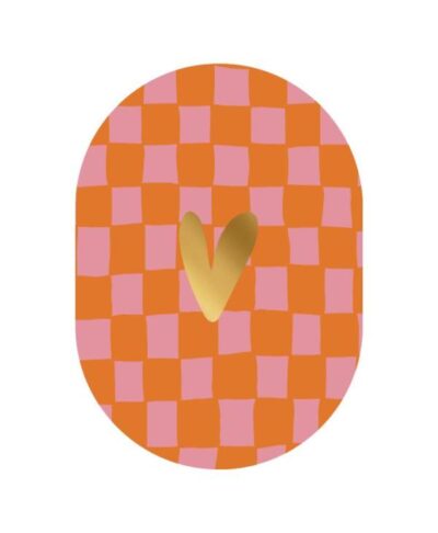 Wenskaart - Gouden hart oranje