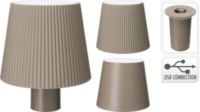 LED Fles Lamp Ribbel Taupe