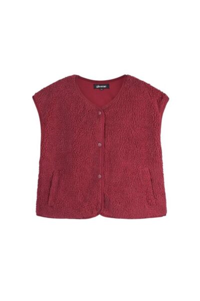 Teddy vest - rood L/XL