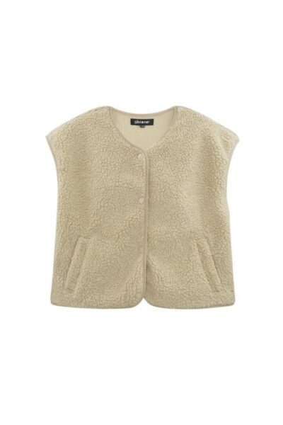Teddy vest - beige L/XL