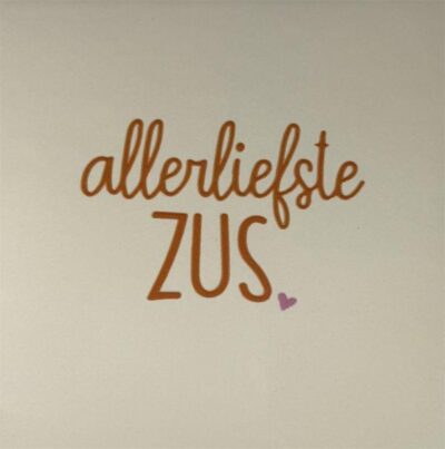 Tegeltje – allerliefste zus creme/oranje