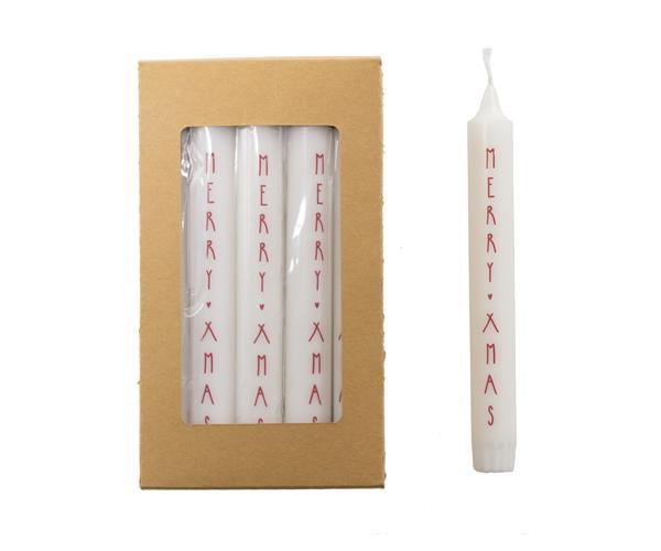 Giftbox dinerkaarsen Merry X-mas