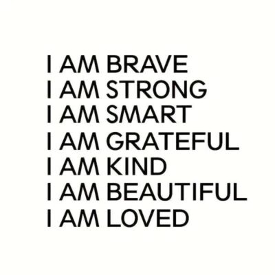 Spiegelsticker - I am brave zwart