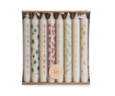 Giftbox dinerkaarsen Merry Christmas