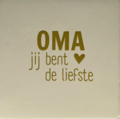 Tegeltje – oma creme/goud