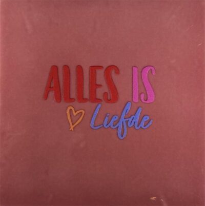 Tegeltje – alles is liefde roze/rood