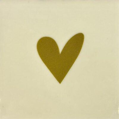 Tegeltje – hartje dicht creme/goud