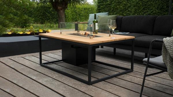 Cosiloft 120 vuurtafel black / teak - Afbeelding 5