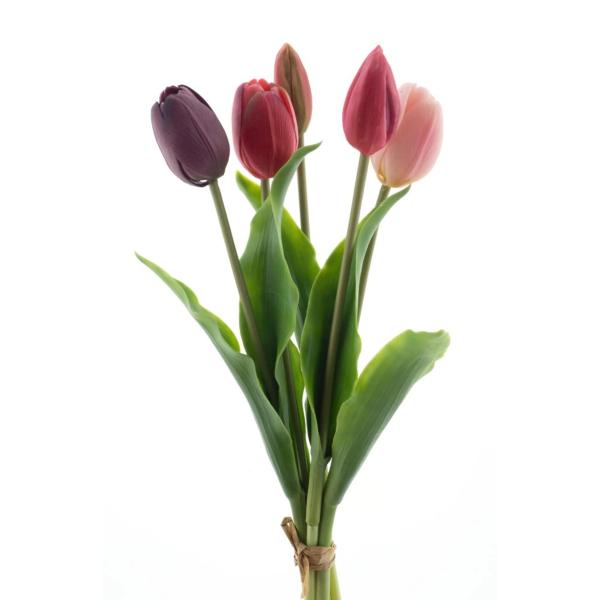 Real Touch Tulip x5 L36cm Purple Beauty