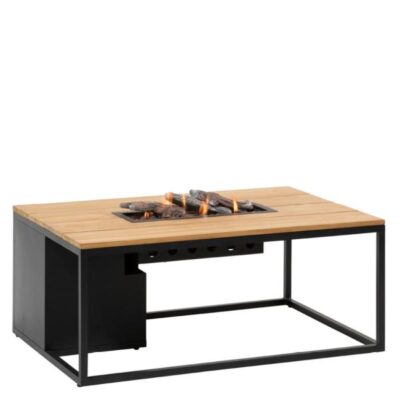 Cosiloft 120 vuurtafel black / teak