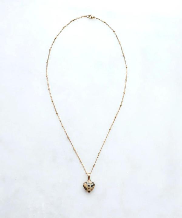 Dalmatiër Jaspis Hart Ketting voor Persoonlijke Ontwikkeling - Afbeelding 2