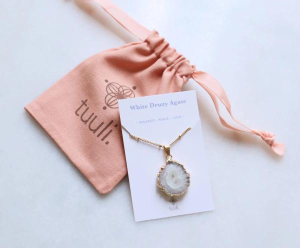 Witte Druzy Agaat Ketting voor Helderheid en Positiviteit - Afbeelding 4