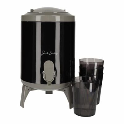 Sapdispenser Set met 4 Bekers Zwart