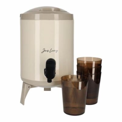 Sapdispenser Set met 4 Bekers Taupe