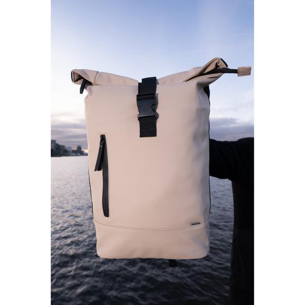 Dull PU Rol Rugtas Eco Lining Taupe - Afbeelding 10