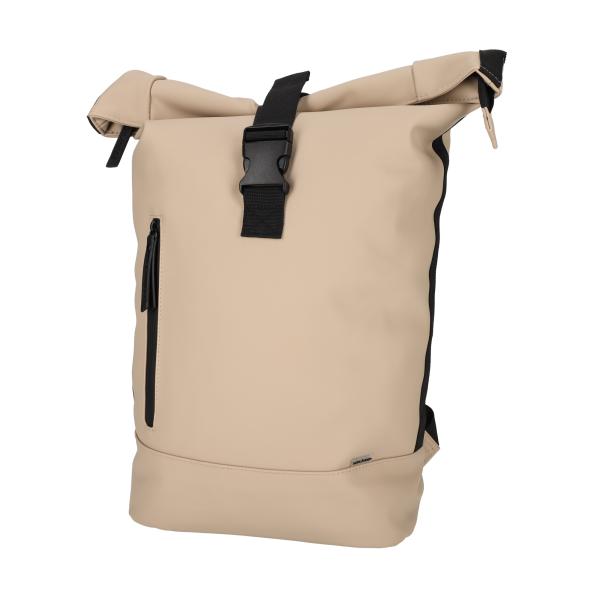Dull PU Rol Rugtas Eco Lining Taupe - Afbeelding 2