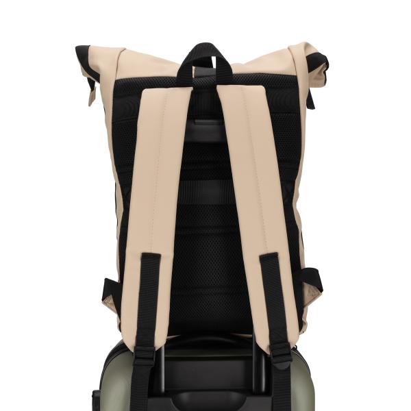 Dull PU Rol Rugtas Eco Lining Taupe - Afbeelding 7
